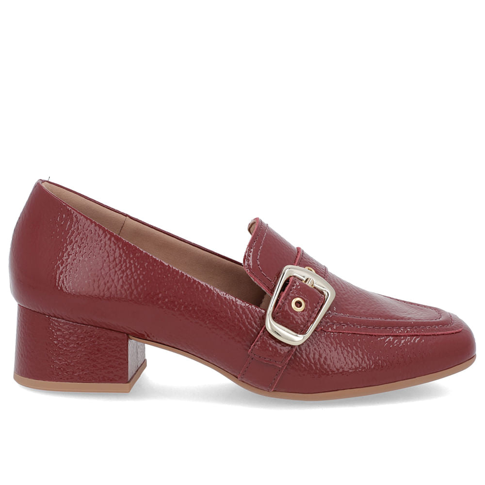 Loafer Verniz Bico Quadrado Fivela