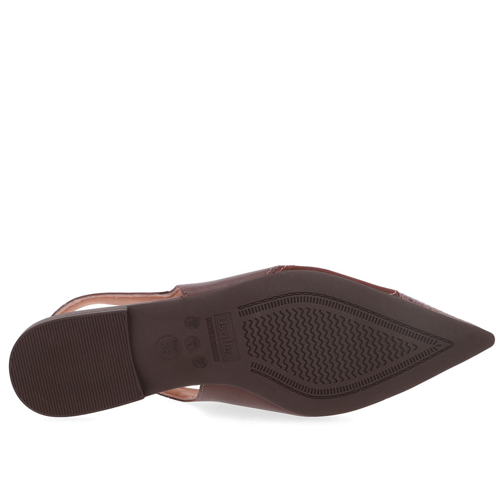 Slingback Bico Fino Couro