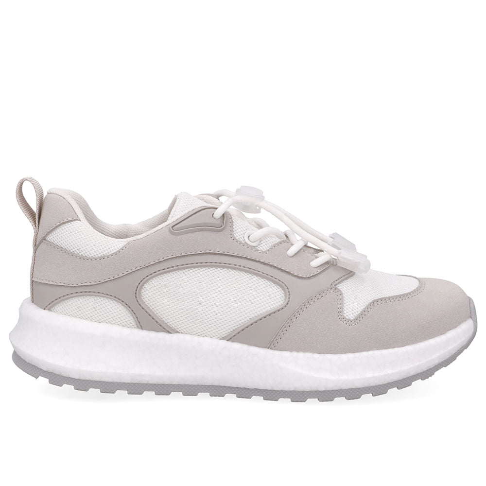Tênis Poofy Tecido Off White Cadarço Elástico