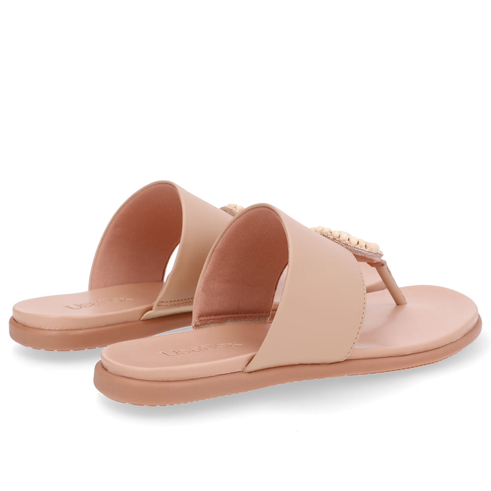 Chinelo Tira Couro Enfeite