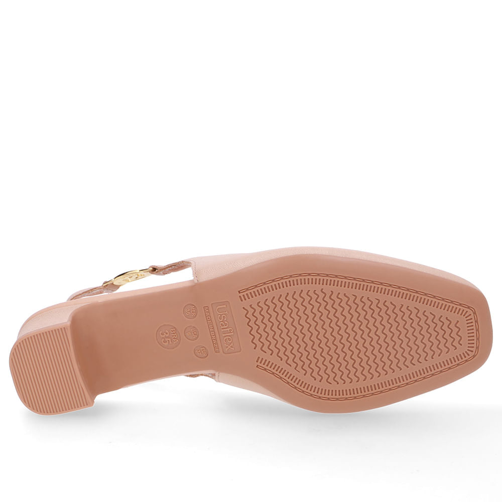 Slingback Salto Bloco Couro