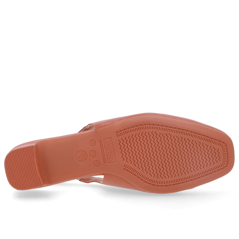 Slingback Salto Bloco Couro