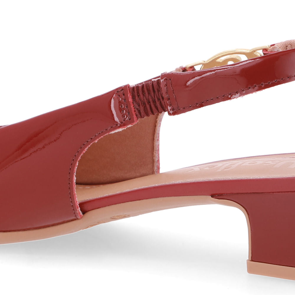 Slingback Salto Bloco Couro