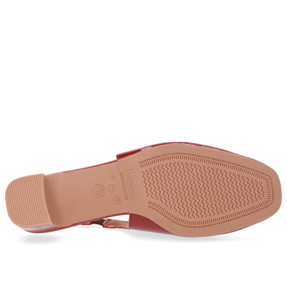 Slingback Salto Bloco Couro