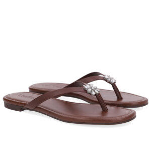 Chinelo Rasteiro Couro
