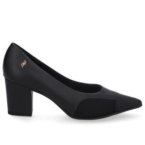Scarpin Couro Lateral Tecido