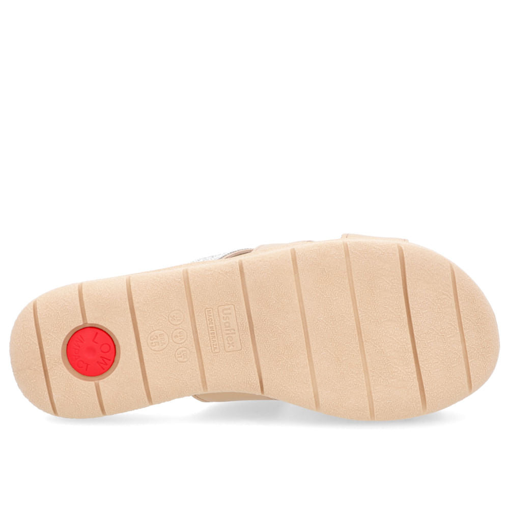 Slide Tiras Couro Strass