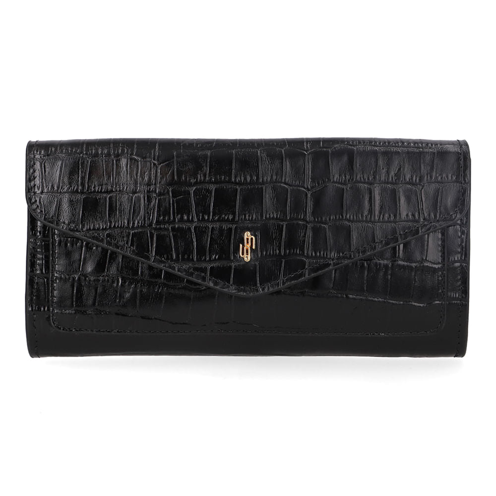 Carteira Couro Croco Creme