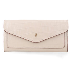 Carteira Couro Croco Creme