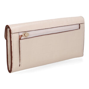 Carteira Couro Croco Creme