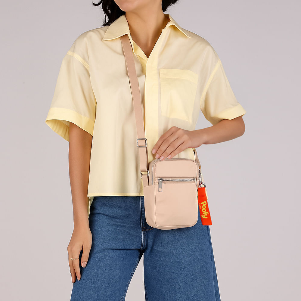 Bolsa Tiracolo Poofy Nylon Zíper