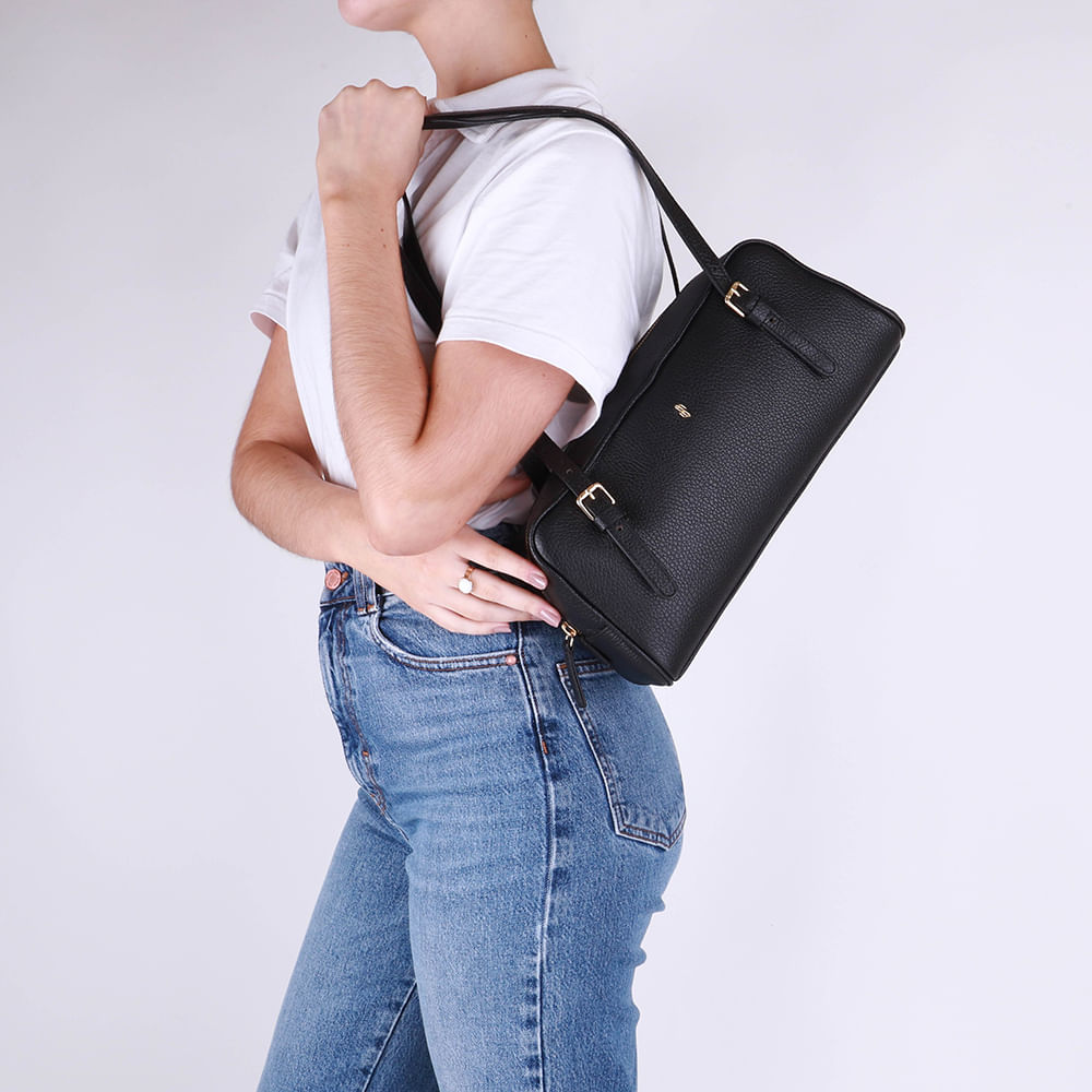 Bolsa Baguete Couro Básica
