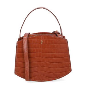 Bolsa Tote Couro Croco Creme Casual