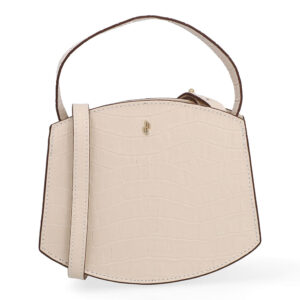 Bolsa Tote Couro Croco Creme Casual