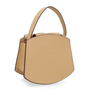 Bolsa Tote Couro Croco Creme Casual