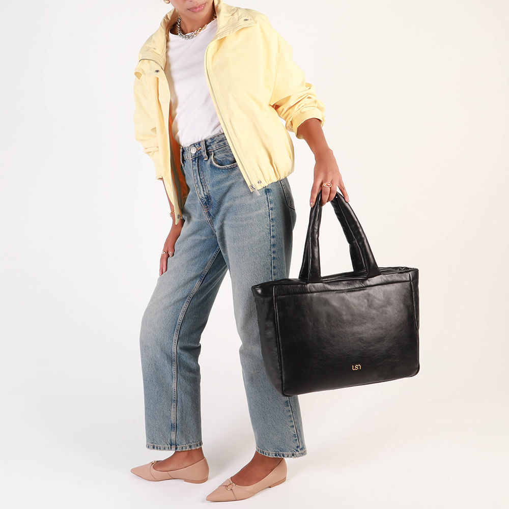 Bolsa Shopper Couro Pinhão
