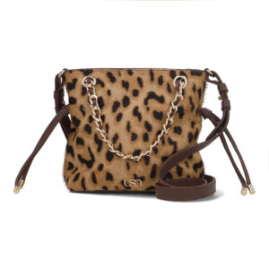 Bolsa Tiracolo Couro Pelo Onça