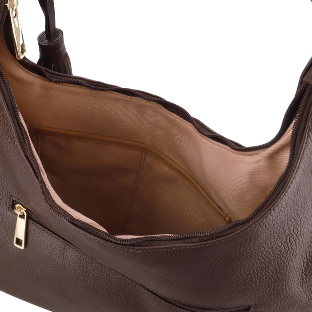 Bolsa Hobo Couro Barbicacho