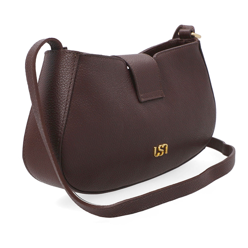 Bolsa Tiracolo Couro Detalhe Pingente