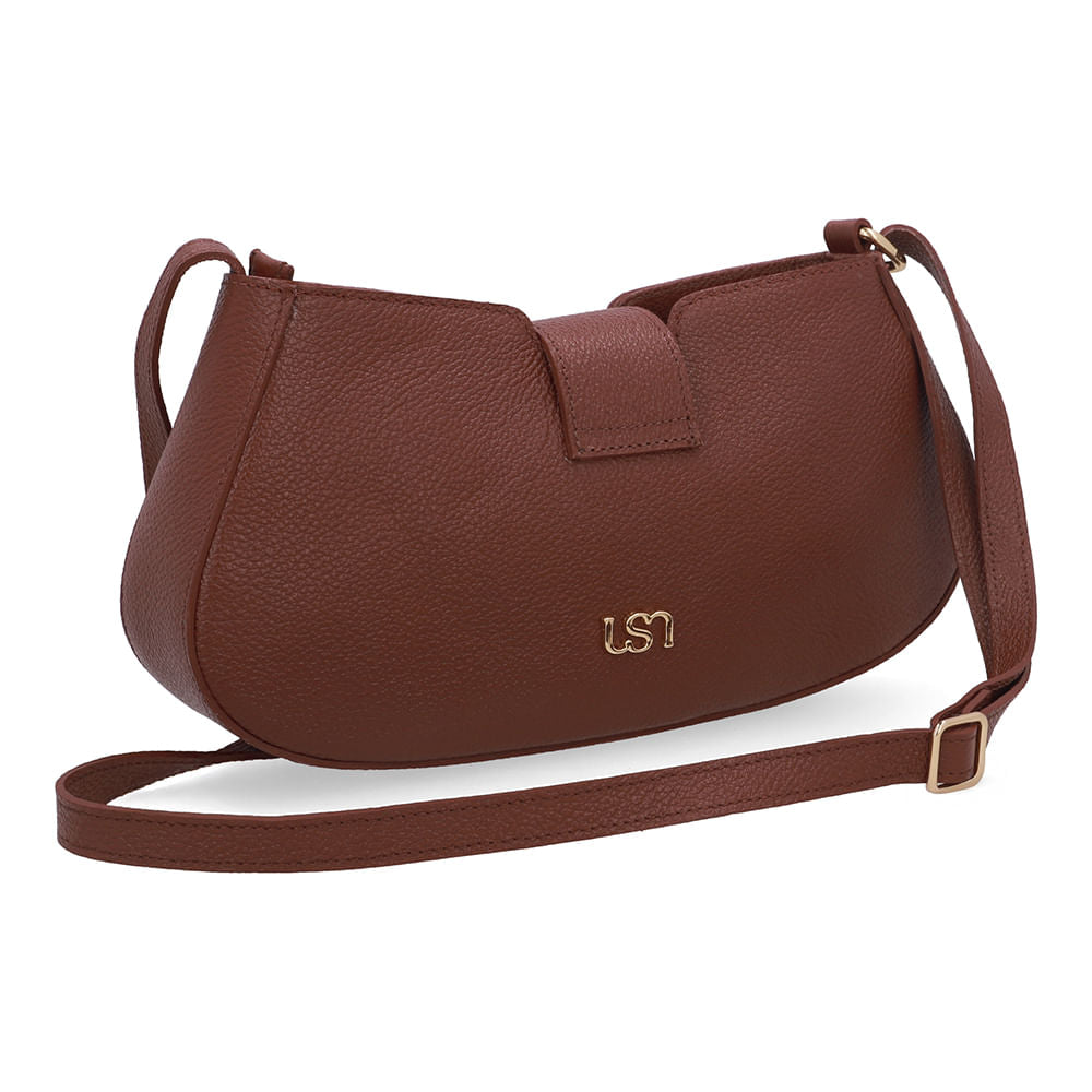 Bolsa Tiracolo Couro Detalhe Pingente