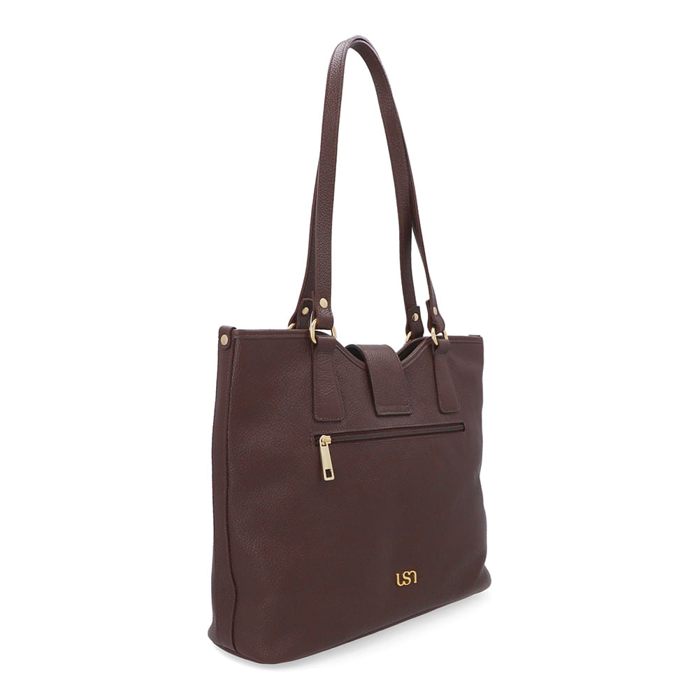 Bolsa Shopper Couro Detalhe Pingente