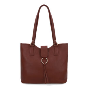 Bolsa Shopper Couro Detalhe Pingente