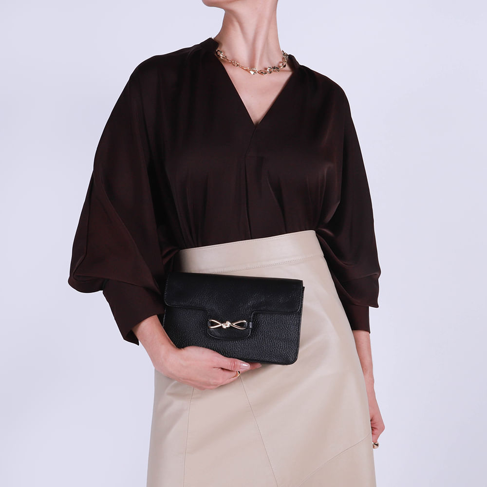 Bolsa Clutch Couro Top