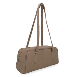 Bolsa Baguete Couro Croco Camurça