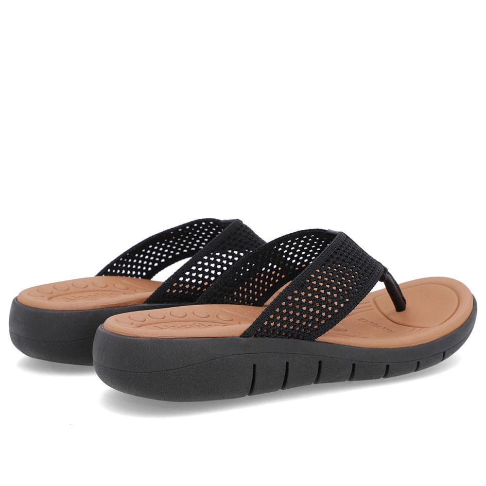 Chinelo Salto Rasteiro Tricot Marfim