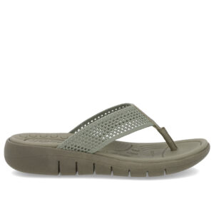 Chinelo Salto Rasteiro Tricot Marfim