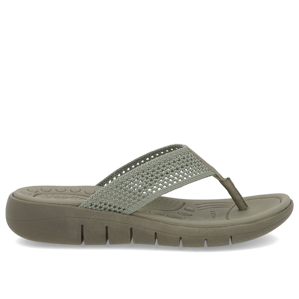 Chinelo Salto Rasteiro Tricot Marfim