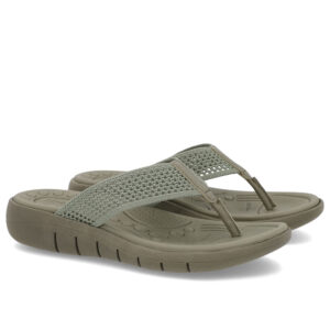 Chinelo Salto Rasteiro Tricot Marfim