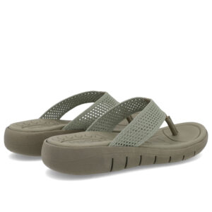 Chinelo Salto Rasteiro Tricot Marfim