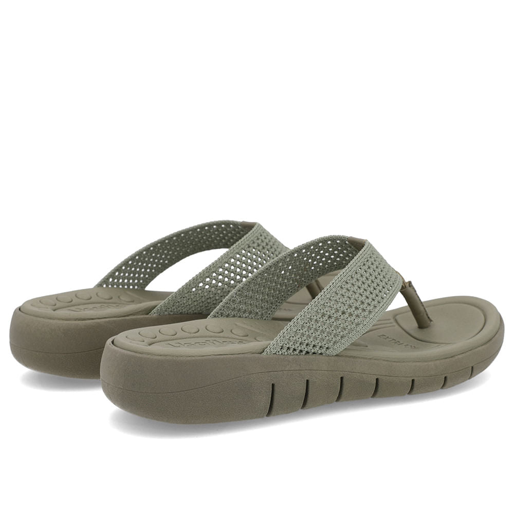 Chinelo Salto Rasteiro Tricot Marfim