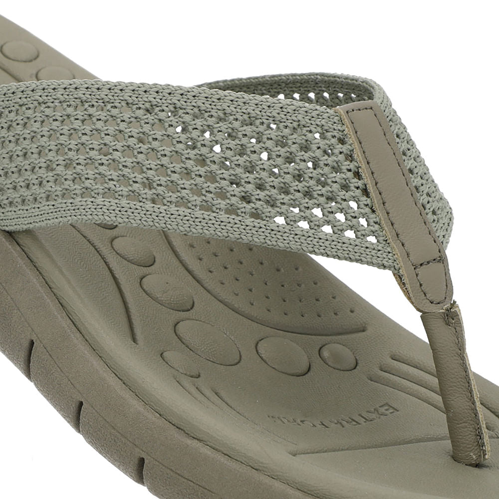 Chinelo Salto Rasteiro Tricot Marfim