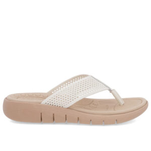 Chinelo Salto Rasteiro Tricot Marfim