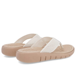 Chinelo Salto Rasteiro Tricot Marfim