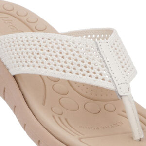 Chinelo Salto Rasteiro Tricot Marfim