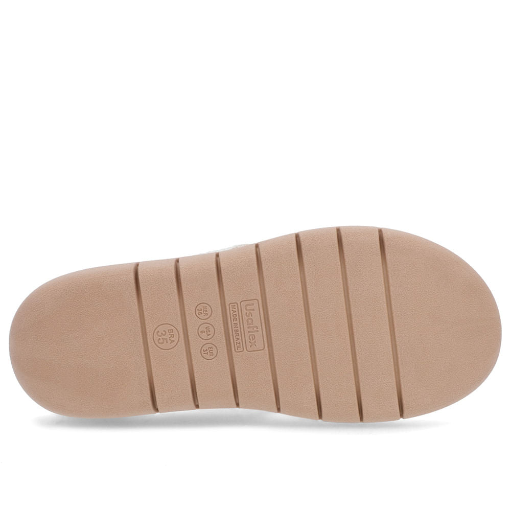 Chinelo Salto Rasteiro Tricot Marfim