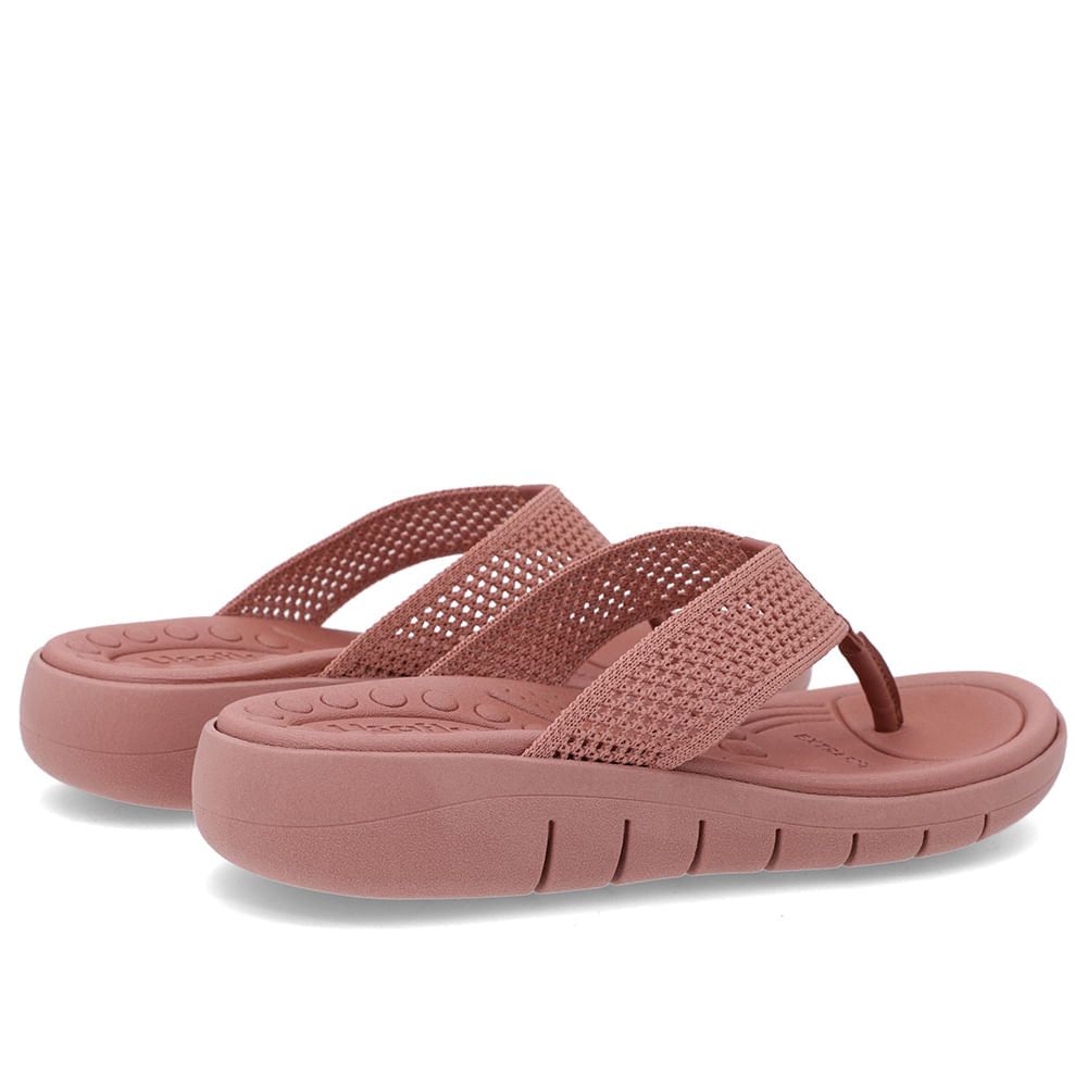 Chinelo Salto Rasteiro Tricot Marfim