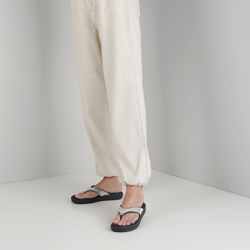 Chinelo Plataforma Couro Brilho