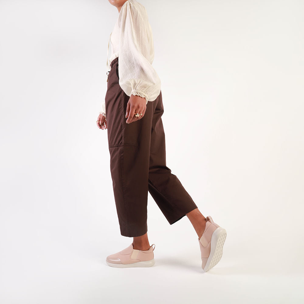 Tênis Slip On Elastano Costura