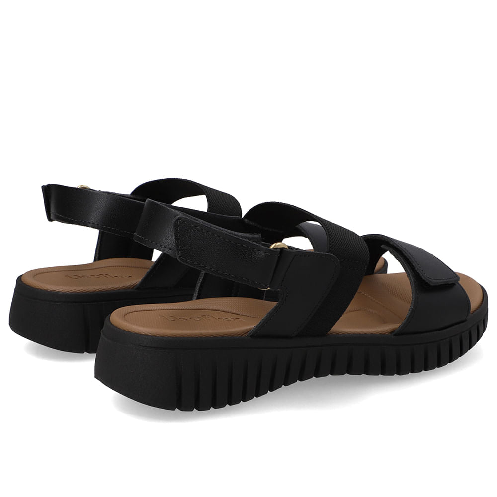 Sandália Plataforma Couro Fecho-Flex