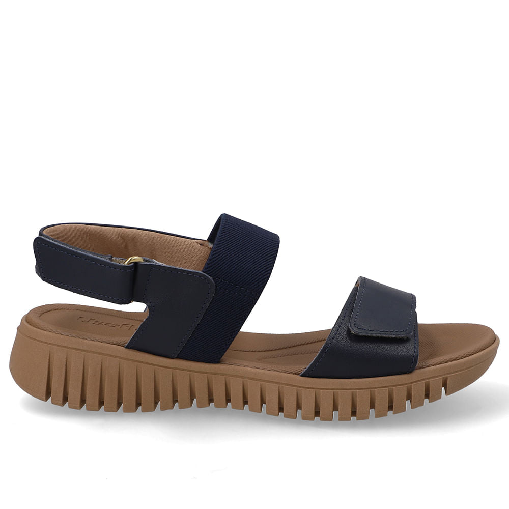 Sandália Plataforma Couro Fecho-Flex