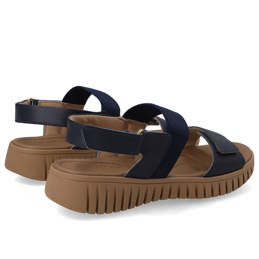Sandália Plataforma Couro Fecho-Flex