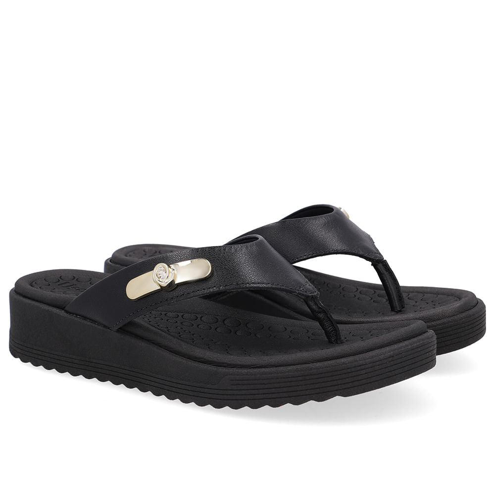 Chinelo Salto Baixo Couro