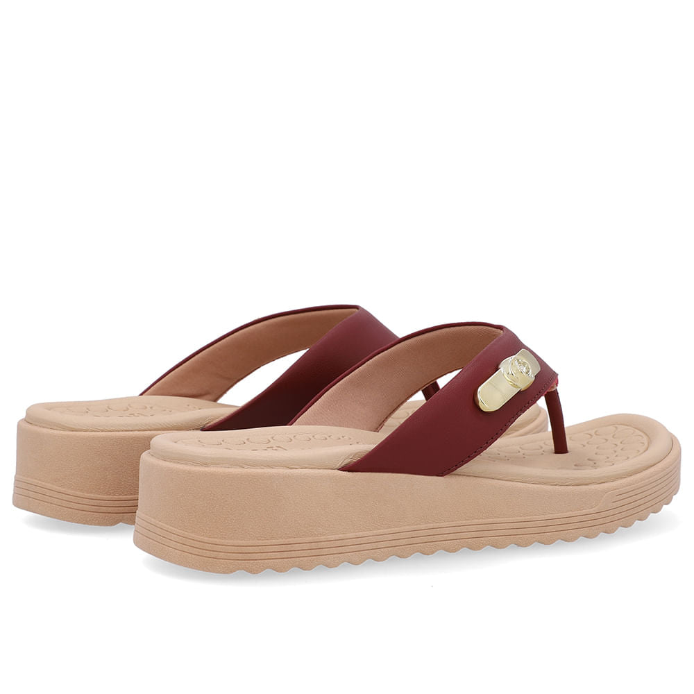Chinelo Salto Baixo Couro