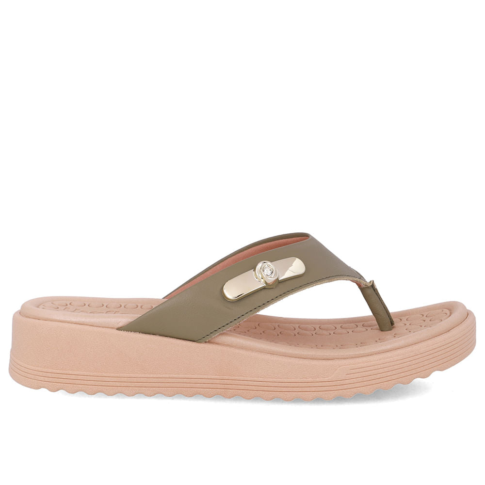 Chinelo Salto Baixo Couro