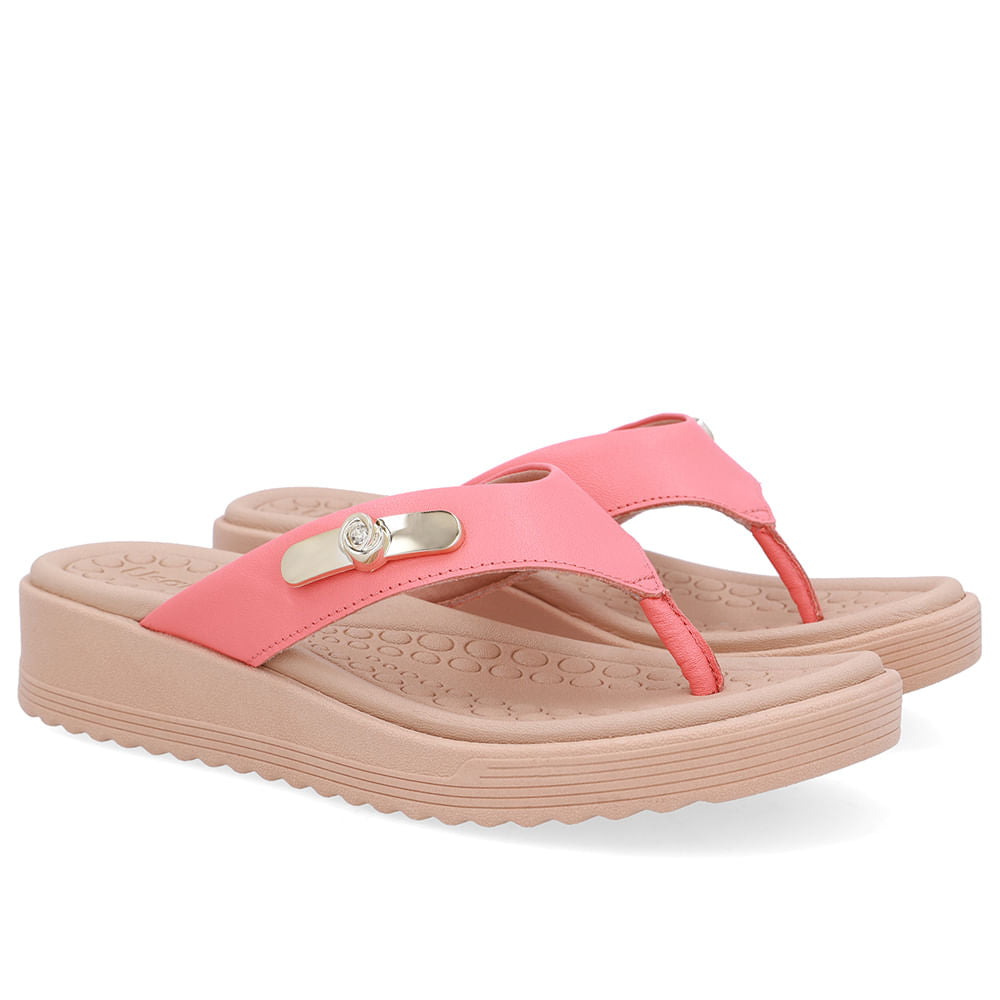 Chinelo Salto Baixo Couro