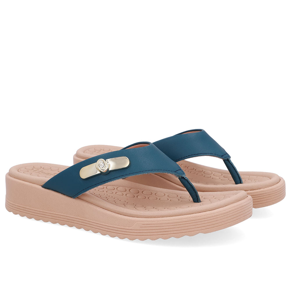 Chinelo Salto Baixo Couro